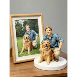 Custom 3D Print Figurine For Human With Pet