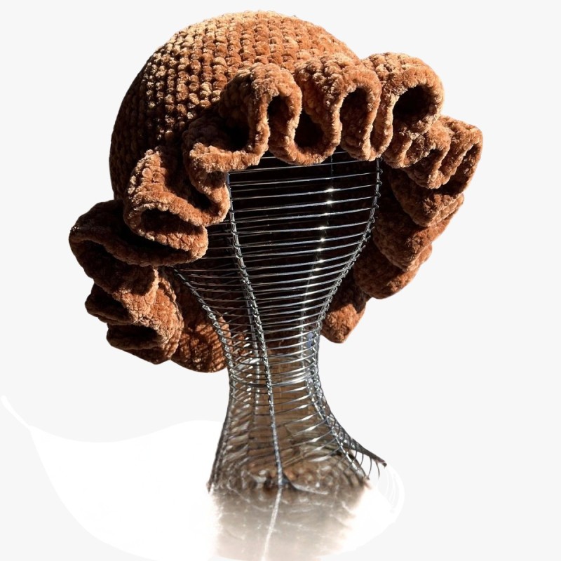 Crochet ruffle bucket hat