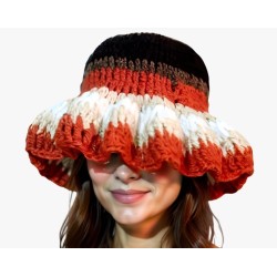 Crochet ruffle bucket hat